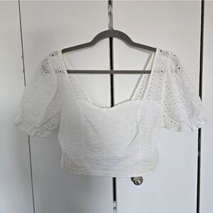 Eyelet Crop Blouse
